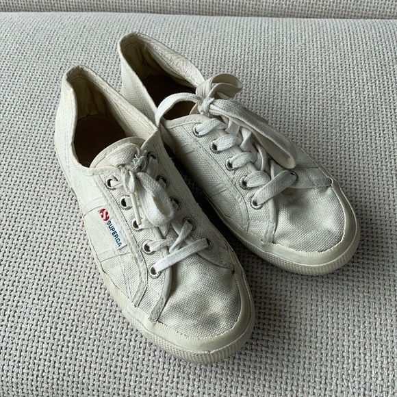 SUPERGA OFF WHITE SNEAKERS SIZE 36 - Picture 1 of 5
